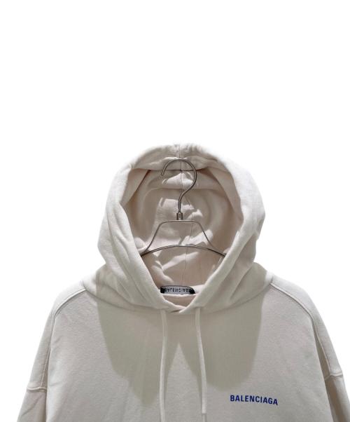 BALENCIAGA（バレンシアガ）BALENCIAGA (バレンシアガ) LOGO ミディアムフィットフーディー アイボリー サイズ:Sの古着・服飾アイテム