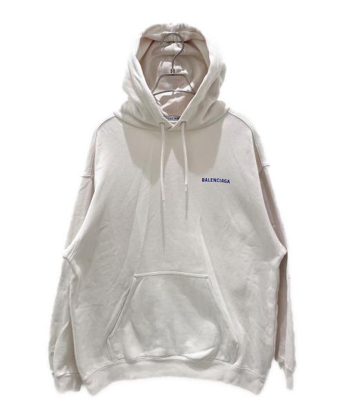 BALENCIAGA（バレンシアガ）BALENCIAGA (バレンシアガ) LOGO ミディアムフィットフーディー アイボリー サイズ:Sの古着・服飾アイテム