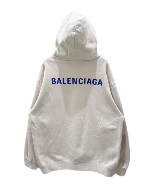 BALENCIAGA（バレンシアガ）BALENCIAGA (バレンシアガ) LOGO ミディアムフィットフーディー アイボリー サイズ:Sの古着・服飾アイテム