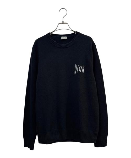 Dior（ディオール）Dior (ディオール) 19AW×Raymond Pettibon レイモンドペディボン バックパンサー刺繍ウールニットセーター ブラック サイズ:Mの古着・服飾アイテム