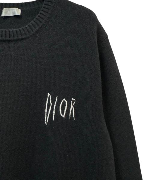 Dior（ディオール）Dior (ディオール) 19AW×Raymond Pettibon レイモンドペディボン バックパンサー刺繍ウールニットセーター ブラック サイズ:Mの古着・服飾アイテム