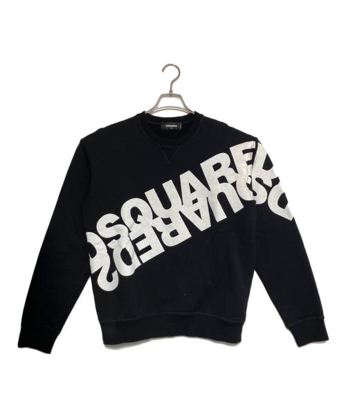DSQUARED2（ディースクエアード）DSQUARED2 (ディースクエアード) リバースロゴ プリント スウェット ブラック サイズ:Ⅿの古着・服飾アイテム