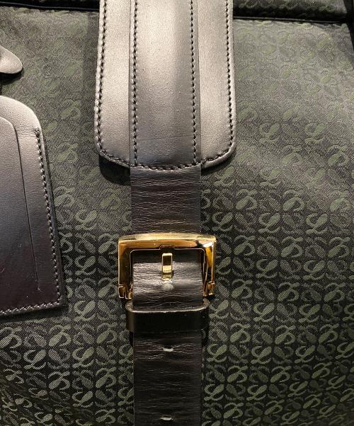 LOEWE（ロエベ）LOEWE (ロエベ) アナグラムボストンバッグ グリーン×ブラックの古着・服飾アイテム