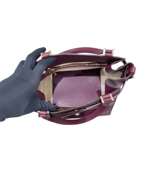 Valextra（ヴァレクストラ）Valextra (ヴァレクストラ) Bキューブ パープルの古着・服飾アイテム