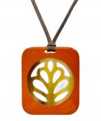 HERMESエルメス）の古着「バッファローホーンペンダントネックレス」｜ブラウン×オレンジ