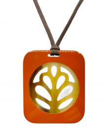 HERMES（エルメス）の古着「バッファローホーンペンダントネックレス」｜ブラウン×オレンジ