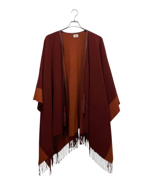 HERMES（エルメス）HERMES (エルメス) ポンチョ 《ロカバール》 レッド サイズ:FREEの古着・服飾アイテム