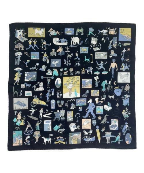 HERMES（エルメス）HERMES (エルメス) カレ70 ブラック サイズ:70の古着・服飾アイテム