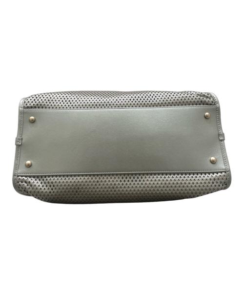 CAHNEL（シャネル）CAHNEL (シャネル) フレンチリビエラ / ココマーク パンチングメッシュ 2WAYバッグ シルバーの古着・服飾アイテム