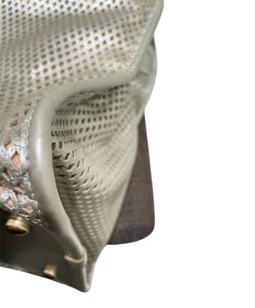 CAHNEL（シャネル）CAHNEL (シャネル) フレンチリビエラ / ココマーク パンチングメッシュ 2WAYバッグ シルバーの古着・服飾アイテム