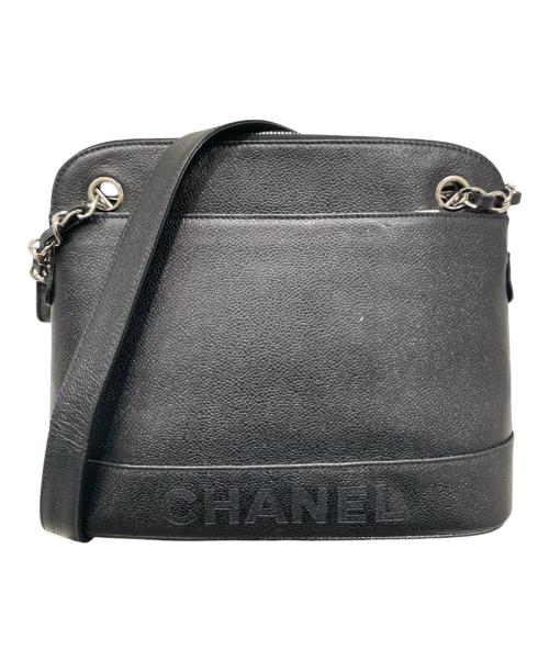 CHANEL（シャネル）CHANEL (シャネル) ロゴチェーンショルダーバッグ ブラックの古着・服飾アイテム