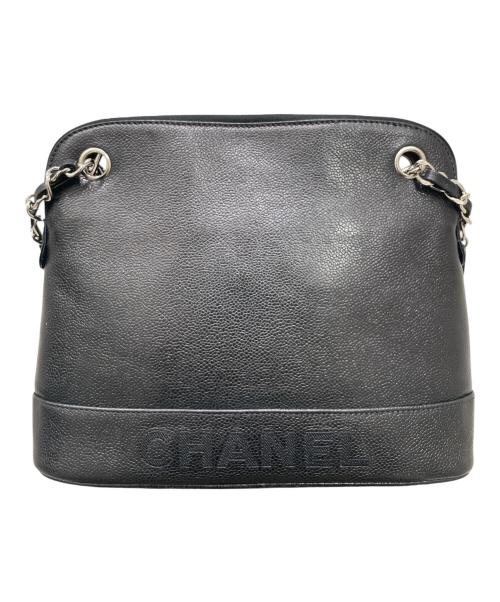 CHANEL（シャネル）CHANEL (シャネル) ロゴチェーンショルダーバッグ ブラックの古着・服飾アイテム