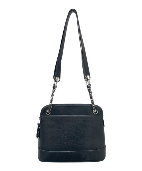CHANEL（シャネル）CHANEL (シャネル) ロゴチェーンショルダーバッグ ブラックの古着・服飾アイテム