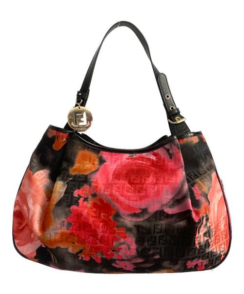 FENDI（フェンディ）FENDI (フェンディ) ズッキーノフローラルハンドバッグ レッドの古着・服飾アイテム