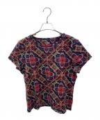 HERMESエルメス）の古着「総柄Tシャツ」｜ネイビー×レッド