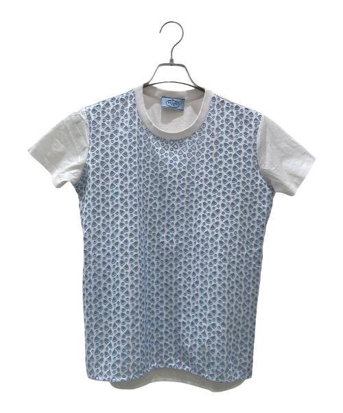 PRADA（プラダ）PRADA (プラダ) クルーネックTシャツ ホワイト サイズ:Mの古着・服飾アイテム