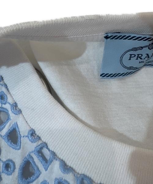 PRADA（プラダ）PRADA (プラダ) クルーネックTシャツ ホワイト サイズ:Mの古着・服飾アイテム