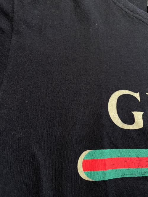 GUCCI（グッチ）GUCCI (グッチ) ロゴTシャツ ブラック サイズ:Mの古着・服飾アイテム