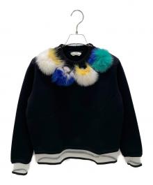 FENDI（フェンディ）の古着「カラフルファースウェット」｜ブラック
