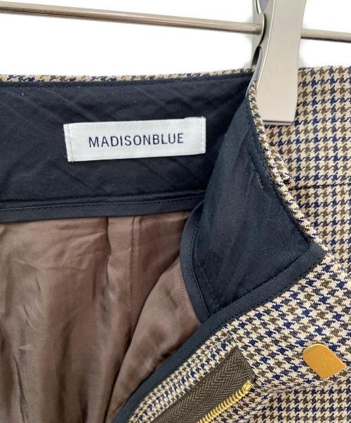 MADISON BLUE（マディソンブルー）MADISON BLUE (マディソンブルー) 千鳥格子 ハイウエストフレアパンツ オリーブ サイズ:2の古着・服飾アイテム