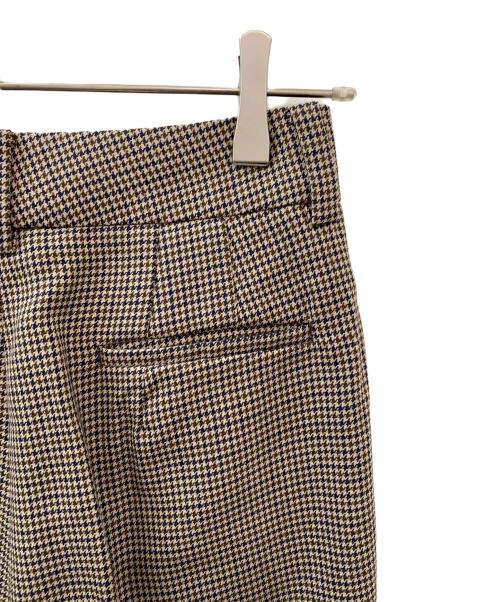 MADISON BLUE（マディソンブルー）MADISON BLUE (マディソンブルー) 千鳥格子 ハイウエストフレアパンツ オリーブ サイズ:2の古着・服飾アイテム