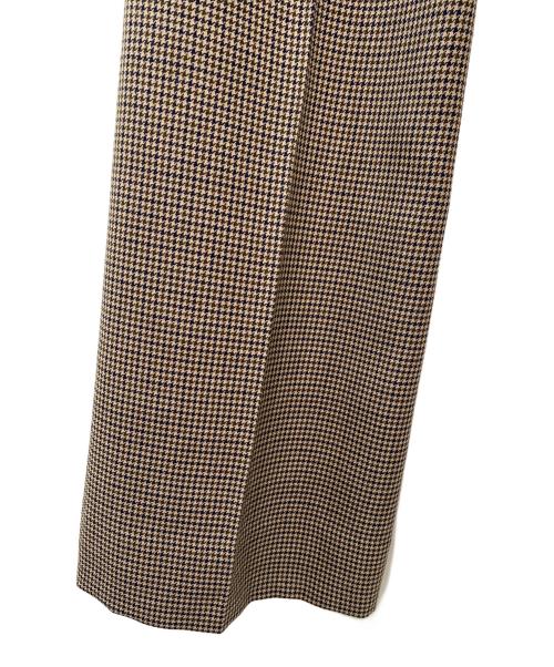 MADISON BLUE（マディソンブルー）MADISON BLUE (マディソンブルー) 千鳥格子 ハイウエストフレアパンツ オリーブ サイズ:2の古着・服飾アイテム