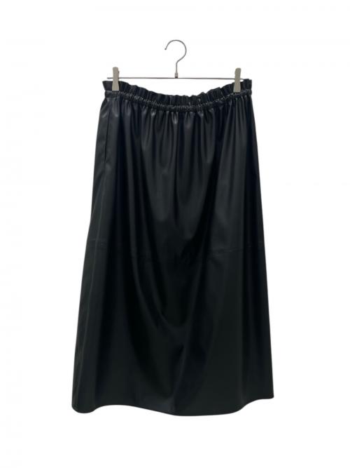 DRAWER（ドゥロワー）DRAWER (ドゥロワー) PRE Leather-Like Drawstring SKIRT ブラック サイズ:38の古着・服飾アイテム