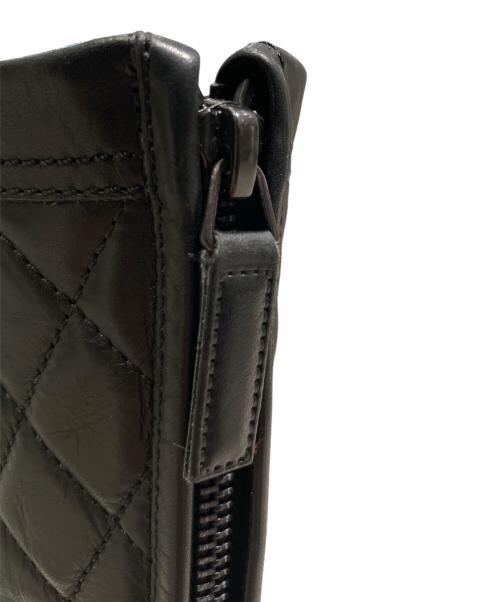 CHANEL（シャネル）CHANEL (シャネル) ココマーク マトラッセ バックジップ レザーブーツ ブラック サイズ:38 1/2の古着・服飾アイテム