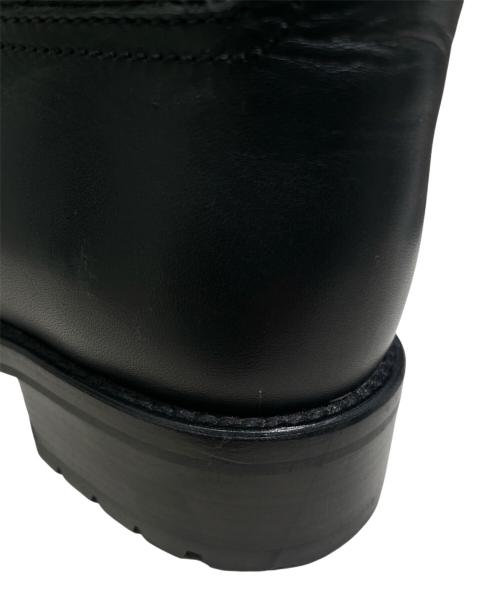 CHANEL（シャネル）CHANEL (シャネル) ココマーク マトラッセ バックジップ レザーブーツ ブラック サイズ:38 1/2の古着・服飾アイテム
