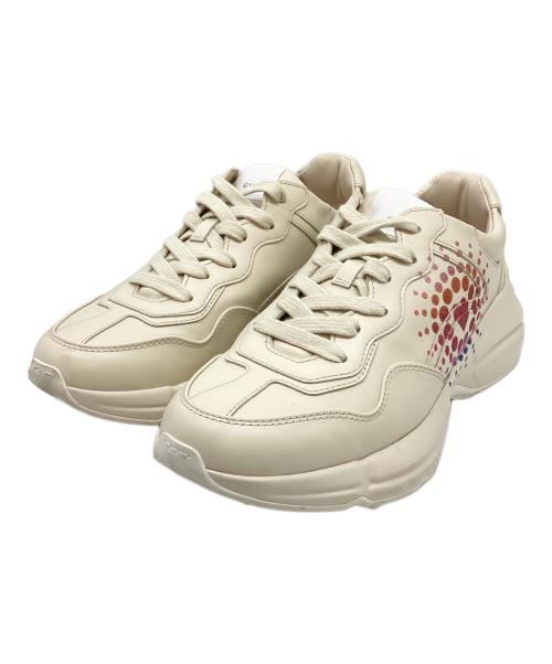 GUCCI（グッチ）GUCCI (グッチ) ラメグリッターダットローカットスニーカー アイボリー サイズ:38の古着・服飾アイテム