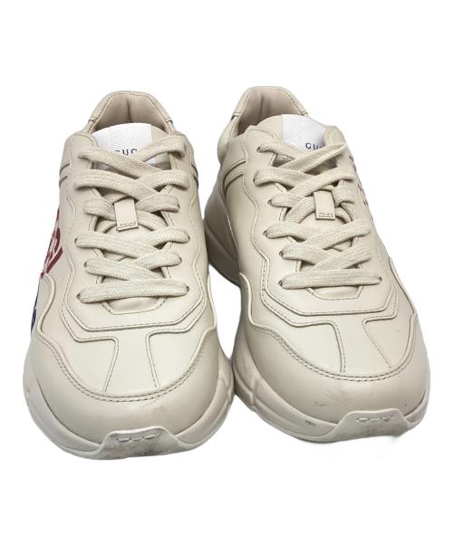 GUCCI（グッチ）GUCCI (グッチ) ラメグリッターダットローカットスニーカー アイボリー サイズ:38の古着・服飾アイテム