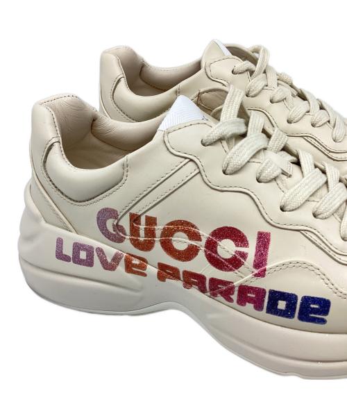 GUCCI（グッチ）GUCCI (グッチ) ラメグリッターダットローカットスニーカー アイボリー サイズ:38の古着・服飾アイテム