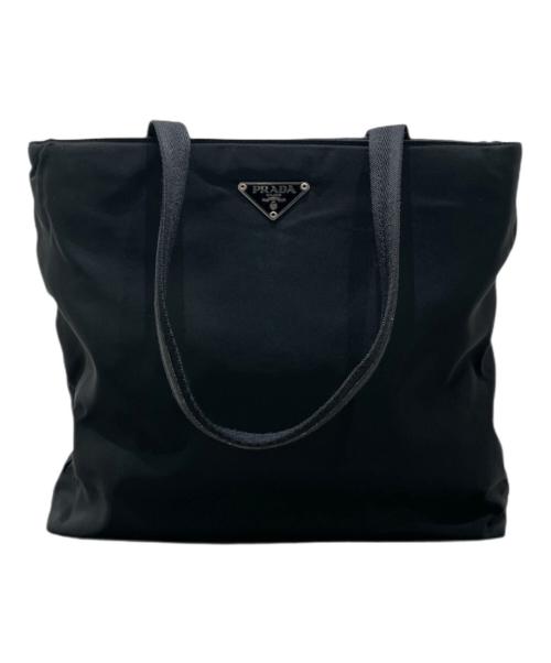 PRADA（プラダ）PRADA (プラダ) 三角プレート ナイロントートバッグ ブラックの古着・服飾アイテム