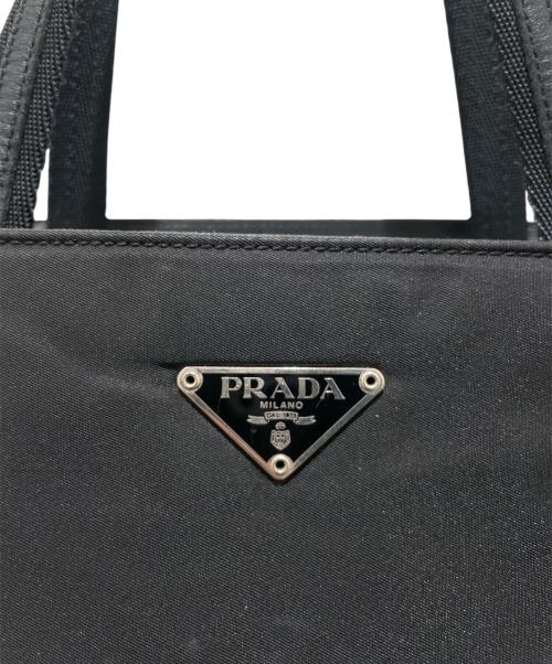 PRADA（プラダ）PRADA (プラダ) 三角プレート ナイロントートバッグ ブラックの古着・服飾アイテム