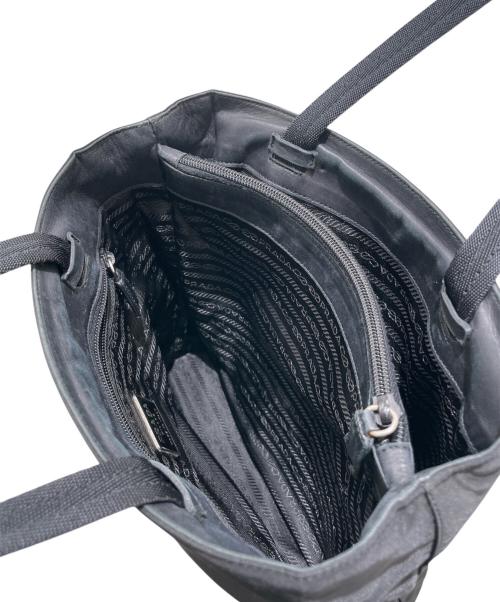 PRADA（プラダ）PRADA (プラダ) 三角プレート ナイロントートバッグ ブラックの古着・服飾アイテム