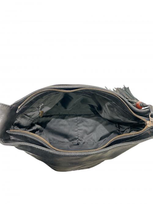 CHANEL（シャネル）CHANEL (シャネル) ココマークフリンジレザーショルダーバッグ ブラックの古着・服飾アイテム