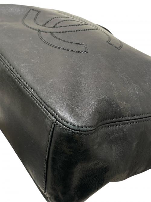 CHANEL（シャネル）CHANEL (シャネル) ココマークフリンジレザーショルダーバッグ ブラックの古着・服飾アイテム