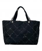 CHANELシャネル）の古着「旧トラベルライン ナイロントートバッグ」｜ブラック