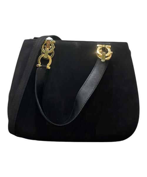 Salvatore Ferragamo（サルヴァトーレ フェラガモ）Salvatore Ferragamo (サルヴァトーレ フェラガモ) ガンチーニハンドバッグ/2WAYバッグ ブラックの古着・服飾アイテム