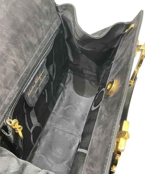 Salvatore Ferragamo（サルヴァトーレ フェラガモ）Salvatore Ferragamo (サルヴァトーレ フェラガモ) ガンチーニハンドバッグ/2WAYバッグ ブラックの古着・服飾アイテム