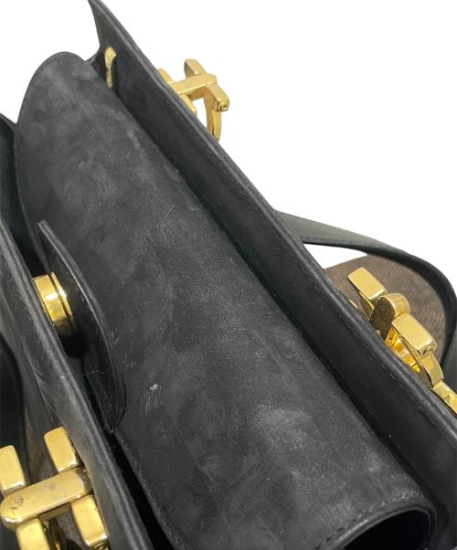 Salvatore Ferragamo（サルヴァトーレ フェラガモ）Salvatore Ferragamo (サルヴァトーレ フェラガモ) ガンチーニハンドバッグ/2WAYバッグ ブラックの古着・服飾アイテム