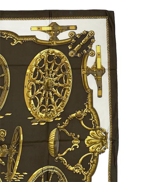 HERMES（エルメス）HERMES (エルメス) カレ90《Roues de Canon（大砲の車輪） ブラウン サイズ:90の古着・服飾アイテム