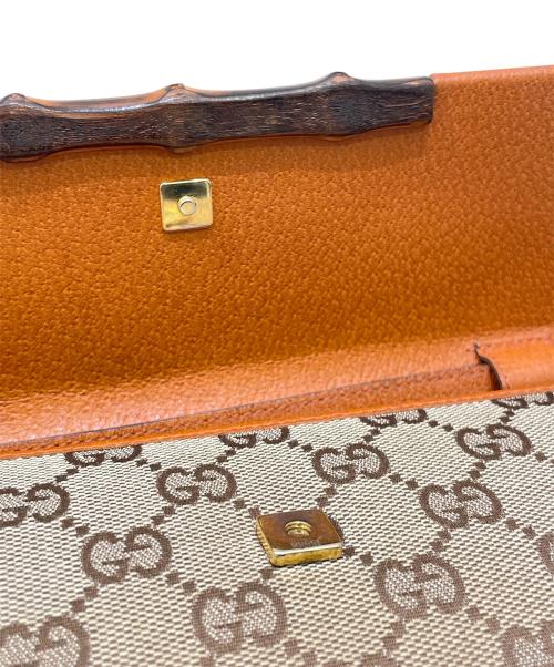 GUCCI（グッチ）GUCCI (グッチ) バンブー GGキャンバス バッグ ブラウンの古着・服飾アイテム