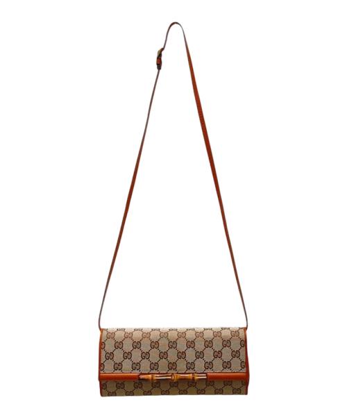 GUCCI（グッチ）GUCCI (グッチ) バンブー GGキャンバス バッグ ブラウンの古着・服飾アイテム