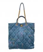 CHANELシャネル）の古着「マキシショッピングバッグ」｜インディゴ