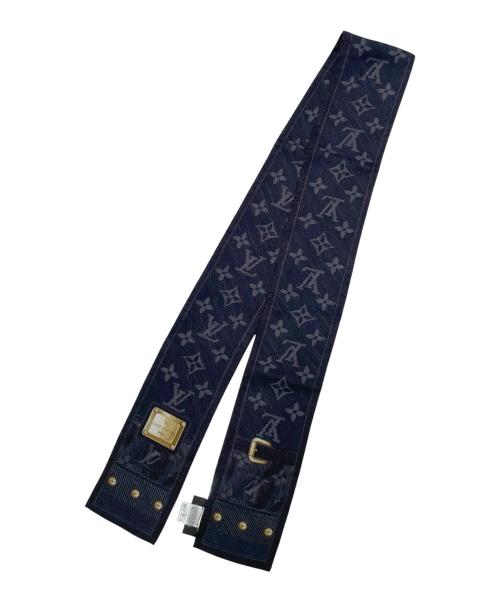 LOUIS VUITTON（ルイ ヴィトン）LOUIS VUITTON (ルイ ヴィトン) バンドー・ニューデニム シルクスカーフ ブラックの古着・服飾アイテム