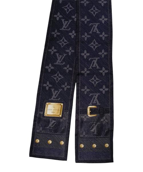 LOUIS VUITTON（ルイ ヴィトン）LOUIS VUITTON (ルイ ヴィトン) バンドー・ニューデニム シルクスカーフ ブラックの古着・服飾アイテム