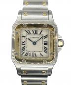 Cartierカルティエ）の古着「Santos Galbee サントスガルべSM コンビ Ref.W20012C4」｜アイボリー文字盤