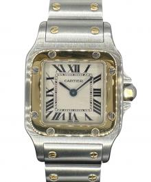 Cartier（カルティエ）の古着「Santos Galbee サントスガルべSM コンビ Ref.W20012C4」｜アイボリー文字盤