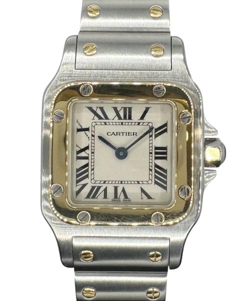 Cartier（カルティエ）Cartier (カルティエ) Santos Galbee サントスガルべSM コンビ Ref.W20012C4 アイボリー文字盤 サイズ:SM/スモール/15.0cm/36.0mm×25.0mmの古着・服飾アイテム
